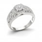 10k White Gold 0.50ct TDW Round Cut Diamond Cluster Engagement Ring I2