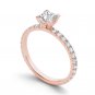 14K Rose Gold 1.00 Ct Princess Cut Diamond Classic Solitaire Engagement Ring HI