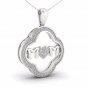 10K White Gold 0.2ct TDW Diamond MOM Heart Pendant Necklace