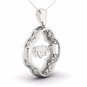 10K White Gold 0.2ct TDW Diamond MOM Heart Pendant Necklace