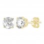 1.27Ct Round Cut Natural Diamond Stud Earrings in 14K Yellow Gold