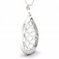 10K White Gold 0.25ct TDW Diamond Drop Shape Filigree Fashion Pendant Necklace