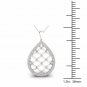 10K White Gold 0.25ct TDW Diamond Drop Shape Filigree Fashion Pendant Necklace