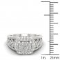 10k White Gold 0.50ct TDW Round Diamond Cluster Engagement Ring H-I I2