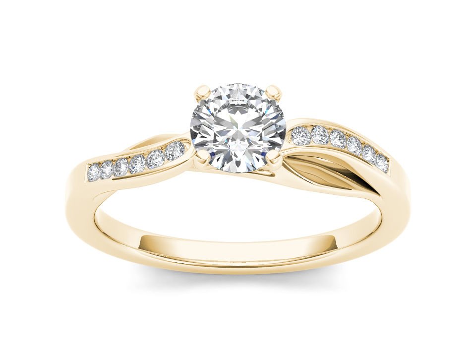 14K Yellow Gold 0.40 Ct Natural Round Cut Diamond Solitaire Engagement Ring I2