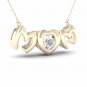 10K Yellow Gold 0.01ct TDW Diamond MOM Heart Solitaire Pendant Necklace