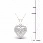 S925 Sterling Silver 0.20ct TDW Diamond Heart Shape Cluster Halo Necklace H-I I2