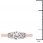 14k Rose Gold 1.25 Ct Round Cut Diamond Three Stone Solitaire Engagement Ring