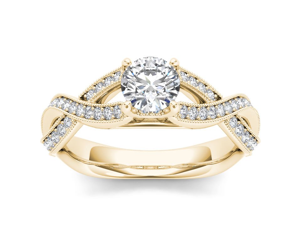 14k Yellow Gold 1.20 Ct Round Cut Diamond Classic Solitaire Engaement Ring HI I2