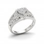10k White Gold 0.50ct TDW Diamond Heart Shape Cluster Engagement Ring