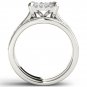 Solid 14k White Gold 1.53 Ct Princess Cut Diamond Cluster Halo Engagement Ring