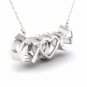 10K White Gold 0.01ct TDW Diamond MOM Heart Solitaire Pendant Necklace