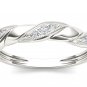 Solid 10k White Gold 0.1 Ct Diamond Anniversary Wedding Engagement Band HI I2