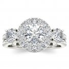 Real 14k White Gold 2.00 ct TDW Natural Round Cut Diamond Halo Ring H-I,I2 Real 14k White Gold 2.00 ct TDW Natural Round Cut Diamond Halo Ring H-I,I2