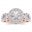 Real 14k Rose Gold 2.00 ct TDW Natural Round Cut Diamond Halo Ring H-I,I2 Real 14k Rose Gold 2.00 ct TDW Natural Round Cut Diamond Halo Ring H-I,I2