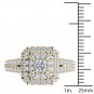 Solid 14k Yellow Gold 1.5ct TDW Princess Cut Diamond Halo Engagement Ring H-I I2