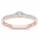 Genuine 14k Rose Gold 0.19 Ct Round Cut Diamond Classic Engagement Ring HI I2