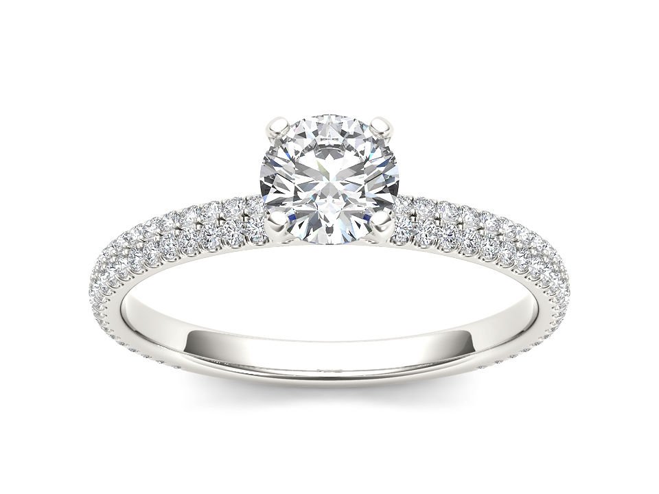 14K White Gold 0.75 Ct Round Cut Diamond Classic Solitaire Engagement Ring HI I2