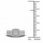 Solid 10k White Gold 0.84 Ct Round Cut Diamond Cluster Halo Engagement Ring