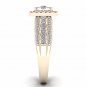 Solid 10k Yellow Gold 0.84 Ct Round Cut Diamond Cluster Halo Engagement Ring