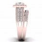 Solid 10k Rose Gold 1Ct Natural Diamond Engagement Ring Set (H-I, I2)