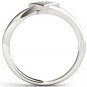 Solid 10k White Gold 0.05 Ct Diamond Double Shank Heart Shape Fashion Ring HI I2
