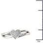 Solid 10k White Gold 0.05 Ct Diamond Double Shank Heart Shape Fashion Ring HI I2