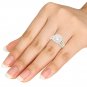 Solid 14k Yellow Gold 1ct TDW Princess Cut Diamond Halo Engagement Ring H-I I2