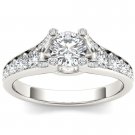 Solid 14k White Gold 0.75 Ct Round Cut Diamond Classic Solitaire Engaement Ring