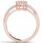 14K Rose Gold 0.75 Ct Brillant Princess Cut Diamond Two Stone Engagement Ring