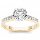 Solid 14K Yellow Gold 1.25Ct Round Cut Diamond Classic Solitaire Engagement Ring