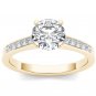 Solid 14K Yellow Gold 1.25Ct Round Cut Diamond Classic Solitaire Engagement Ring