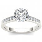 Solid 14K White Gold 1.25 Ct Round Cut Diamond Classic Solitaire Engagement Ring Solid 14K White Gold 1.25 Ct Round Cut Diamond Classic Solitaire Engagement Ring