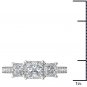 Solid 14K White Gold 2.00 Ct Princess Cut Diamond Three Stone Engagement Ring