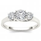 14k White Gold 1.25 Ct Round Cut Diamond Three Stone Solitaire Engagement Ring 14k White Gold 1.25 Ct Round Cut Diamond Three Stone Solitaire Engagement Ring