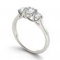 14k White Gold 1.25 Ct Round Cut Diamond Three Stone Solitaire Engagement Ring