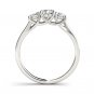 14k White Gold 1.25 Ct Round Cut Diamond Three Stone Solitaire Engagement Ring