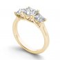 Genuine 14K Yellow Gold 2.00 Ct Princess Cut Diamond Three Stone Engagement Ring