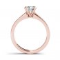 Solid 14K Rose Gold 1.25Ct Round Cut Diamond Classic Solitaire Engagement Ring
