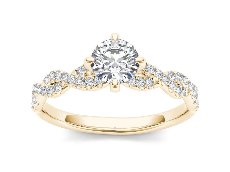 14K Yellow Gold 1.20 Ct Round Cut Diamond Classic Solitaire Engagement Ring HI