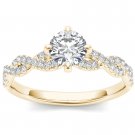 14K Yellow Gold 1.20 Ct Round Cut Diamond Classic Solitaire Engagement Ring HI