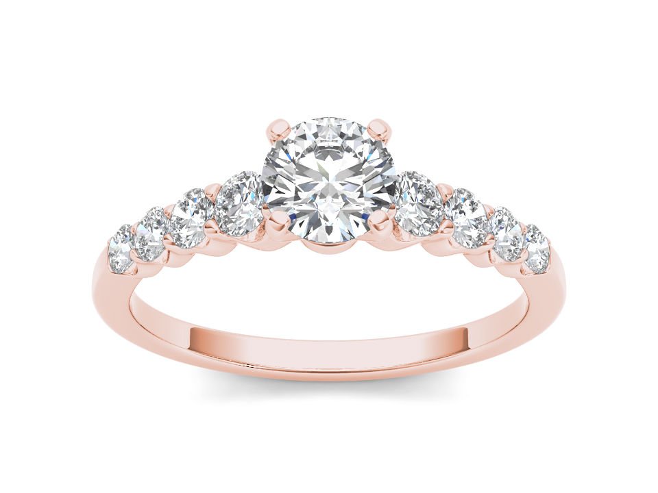 14K Rose Gold 1.20 Ct Natural Round Cut Diamond Classic Engagement Ring HI