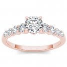 14K Rose Gold 1.20 Ct Natural Round Cut Diamond Classic Engagement Ring HI