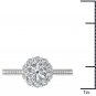 Real 14k White Gold 1.25 Ct Round Cut Diamond Flower Shaped Halo Engagement Ring