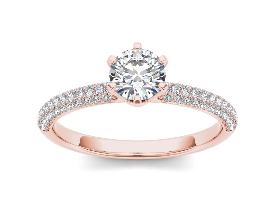 14K Rose Gold 1.25 Ct Round Cut Diamond Classic Solitaire Engagement Ring HI I2