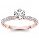 14K Rose Gold 1.25 Ct Round Cut Diamond Classic Solitaire Engagement Ring HI I2