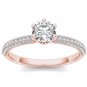 14K Rose Gold 1.25 Ct Round Cut Diamond Classic Solitaire Engagement Ring HI I2