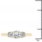 14k Yellow Gold 1.25 Ct Round Cut Diamond Three Stone Solitaire Engagement Ring
