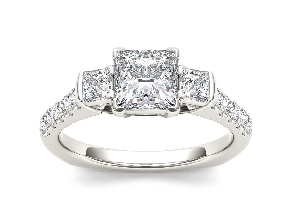 14K White Gold 1.50 Ct Princess Cut Diamond Classic Solitaire Engagement Ring HI