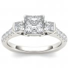 14K White Gold 1.50 Ct Princess Cut Diamond Classic Solitaire Engagement Ring HI 14K White Gold 1.50 Ct Princess Cut Diamond Classic Solitaire Engagement Ring HI